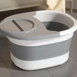 임산부 족욕기 휴대용 뚜껑형 다리근막이완 보온 지압 발세척통 접이식 가정용