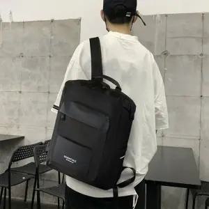 [다잇템] 남자 여자 검정 멀티포켓 사각 캠퍼스룩 백팩