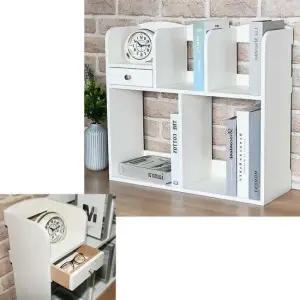 책상 위 책꽂이 선반 사무실 정리함 2단 화이트 책상책꽂이