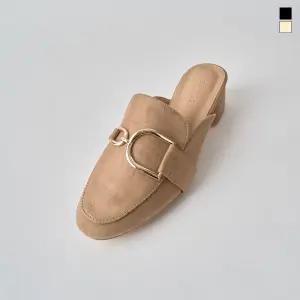 미르바네스슈즈 빅D링 스웨이드 통굽 블로퍼_4cm