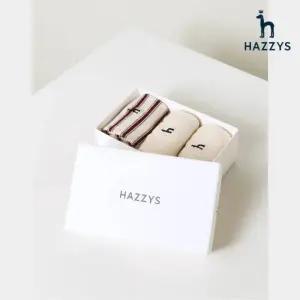 백화점 헤지스 레이디스 26 로고자수 면혼방 중목양말3종세트 HS6B108