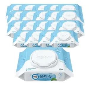 깨끗한나라 베이비케어 디오리진 물티슈 캡형 100매, 10팩