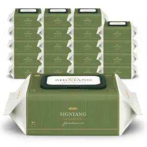 75g 고평량 시그니앙 오가든 20팩 캡형 77매 엠보 아기물티슈