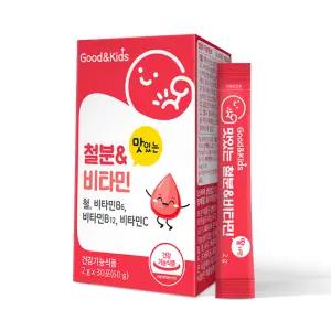 굿앤키즈 맛있는 철분 비타민 30포 / 1개월분 어린이 키즈 유아 아이 B6 B12 C