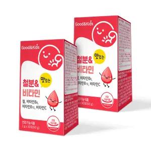 굿앤키즈 맛있는 철분 비타민 30포 2개 / 2개월분 어린이 키즈 유아 아이 B6 B12 C