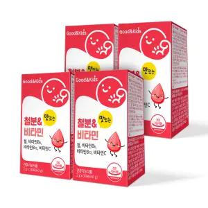 굿앤키즈 맛있는 철분 비타민 30포 4개 / 4개월분 어린이 키즈 유아 아이 B6 B12 C