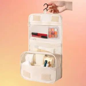 [신상꿀템] 화장품 파우치 가방 여행용 세면도구 메쉬 미용 수납 정리함 세면백