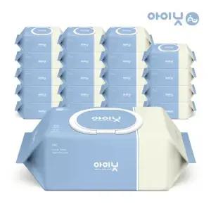 아이닛 위시블루 75g 엠보 77매 20팩 캡형 아기물티슈
