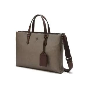 [국내매장판] 닥스 ACC [엠블럼] 베이지 투톤 캔버스 서류가방 DBBA4F083 244781