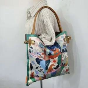 [애슬릿] 튼튼한 에코백 여성 여름 사각 지퍼 달린 숄더 천가방