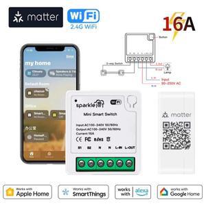 Matter WIFI 스마트 호환 스위치 모듈 릴레이 HomeKit 무선 제어 차단기는 Siri Alexa Google 홈 라이프 작