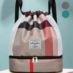 체크 스트링 백팩 배낭 신발보관 헬스장 수영장 운동