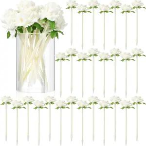 엔그로틱 28개 발렌타인데이 플라워 로즈 펜 발렌타인 선물 선물용 인조 꽃 0.5mm 블랙 잉크 젤 결혼식