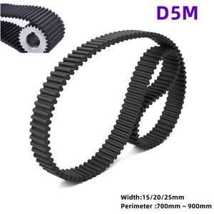 1pcs D5M 고무 양면 타이밍 벨트 동기 폭 15/20/25mm 둘레 700/710/720/740/750 ~ 900mm