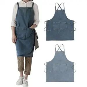 빈티지 데님 앞치마 남녀공용 식당 카페 작업복 앞치