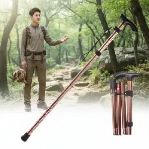 어르신 높이조절 접이식 지팡이 등산 스틱 보행 보조기구 블랙