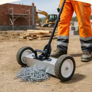 대형 바퀴형 자석청소기 캠핑장 야영장 운동장 바닥 못 나사 철편 수거 줍기 제거 청소