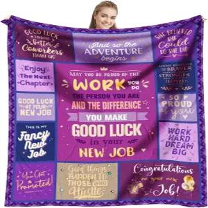 여성을 위한 Dfaqehk 새 일자리 선물 축하 프로모션 그녀를 동료 퇴사를 직업 홍보 선물은 담요 60인치 x
