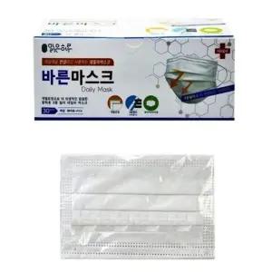 맑은하루 데일리 바른마스크 30매 성인용(화이트)