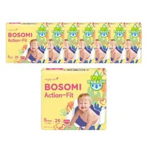 보솜이 NEW 액션핏 팬티 기저귀, 특대형, 26매, 4팩, 2개(208매)