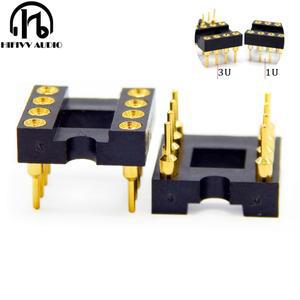10pcs 3U 금도금 SOP 8 DIP8 Dip PCB IC 앰프 소켓 연산 증폭기 피트 업그레이드 칩 커넥터