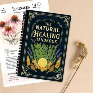 천연 치유 핸드북 심장 건강 혈당 집중력 향상 허브 요법 및 레시피가 포함된 스파이럴 제본 가이드
