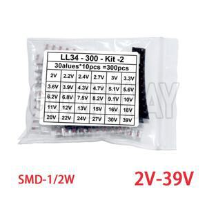 300PCS SMD LL34 제너 다이오드 키트 0.5W 1/2W 3V-24V 2V-39V 세트 1N4148
