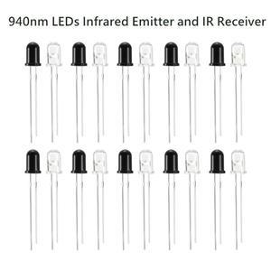 10쌍 3mm 5mm 940nm LED 적외선 이미터 및 IR 수신기 다이오드 301A