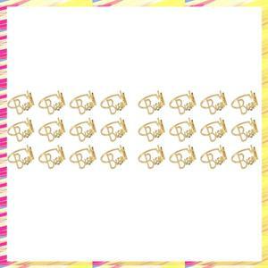 ABJJ 24개 비스밀라 냅킨 링 이드 무바라크 무슬림 이슬람 라마단 카림 버클 웨딩 디너 테이블 장식 A