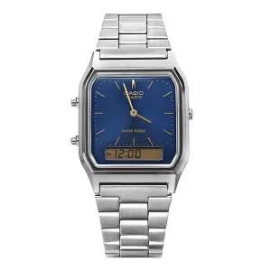 카시오 AQ-230GG-2ADF (AQ-230GG-2A) 아날로그 디지털 스퀘어 빈티지 레트로 공용 메탈시계