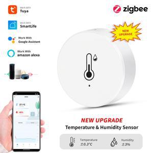 Tuya ZigBee 실시간 온도 및 습도 센서는 Alexa Google 홈 스마트 라이프/Tuya 앱 제어 작동