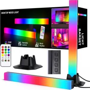 미힐 12.59인치 LED 라이트 바 RGB 램프 리모컨이 있는 스마트 조명 타워 스타터 키트 PC TV 게임룸 및