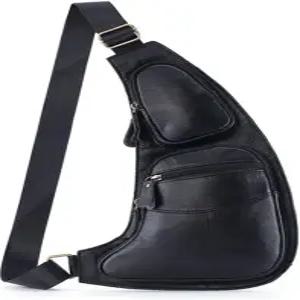 남성 크로스바디 어깨 가슴 데이팩 백팩용 KPYWZER 빈티지 가죽 슬링백 백팩