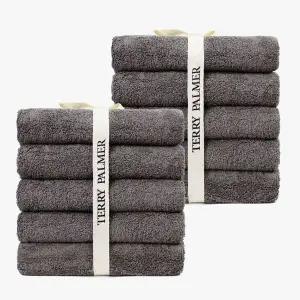 [NS홈쇼핑][etv]테리파머 무형광 170g 호텔수건 10장 스톤그레이 수건 타올 타월 수건세트..