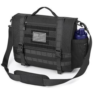 [미국배송] 모제토 남성 메신저백 전술에서 영감을 받은 15.6인치 노트북 브리프케이스 컴퓨터 사첼 오피스 워크백 남성용 YK-지퍼 블랙