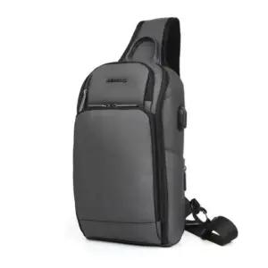 남성 usb 패드 방수 슬링백 크로스 보조 가방 그레이