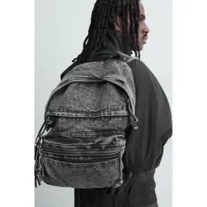 ZARA 자라 워싱 페이크 데님 백팩 - 블랙 750312
