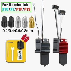 Bambu Lab 용 핫 엔드 p1p X1C P1S P1P 업그레이드 프린트 헤드 bambulab 경화 강철 노즐 3D 프린팅 부품