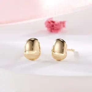 18K 볼륨 페블 웨이브 침귀걸이 한쌍 MNE42436