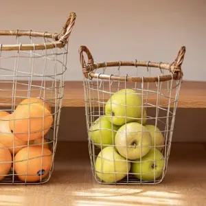 빈티지 바구니 철제바스켓 스텐 메쉬 유럽감성 정리함 소품