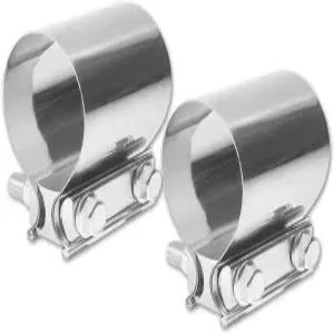 2인치 배기 클램프 2팩 조인트 파이프 머플러 밴드 304 스테인리스 스틸 범용 자동차 액세서리 수리 촉매