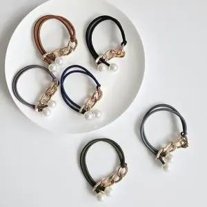 [신세계라이브쇼핑][옷자락] 여자 데일리룩 진주 체인 헤어 포인트 머리끈