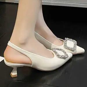 [하프클럽/더힐]더힐슈즈 사각비즈 스틸레토 여성여자 구두 정장화 펌프스