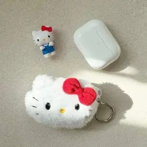 [골드스마일]산리오 헬로키티 키티 얼굴 퍼 파우치 에어팟 키링 (정품 귀여운
