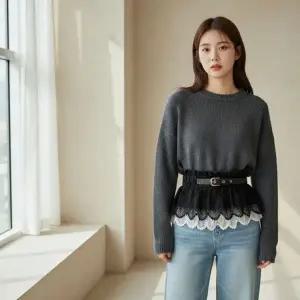 여성 레이스 뷔스티에 코르셋 벨트 레이어드 허리 보정 장식 밴드