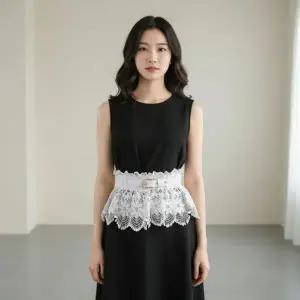 레이스 코르셋 벨트 여성 허리라인 레이어드 포인트 허리띠