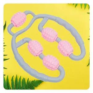 셀프안마 지압봉 팔뚝살 승모근 5구지압롤링 마사지기