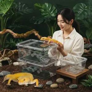 크레스티드게코 대형 아크릴 사육장 파충류 도마뱀 테라리움