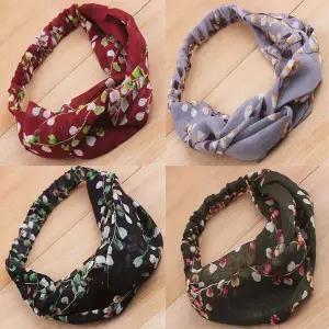 가을 반다나 꽃 여성 패션 헤어밴드 뿌아제