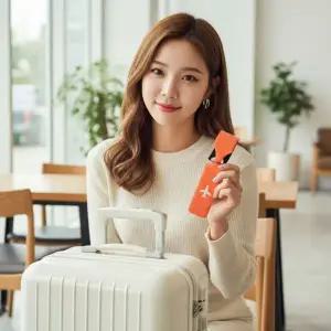 여행용 캐리어 PVC 수하물 이름표 항공기 위탁 식별표 방지 태그